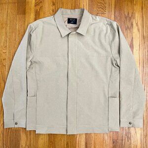 Men's Bylt District Jacket Size XL Beige Tan Athleisure Snap On Long Sleeve